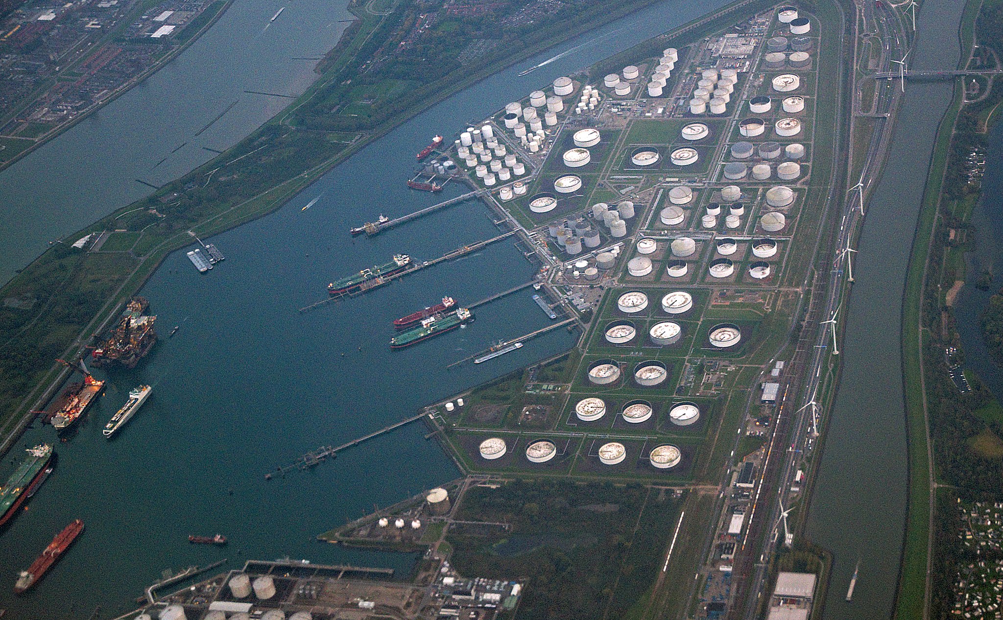 Hamnen Europort i Rotterdam